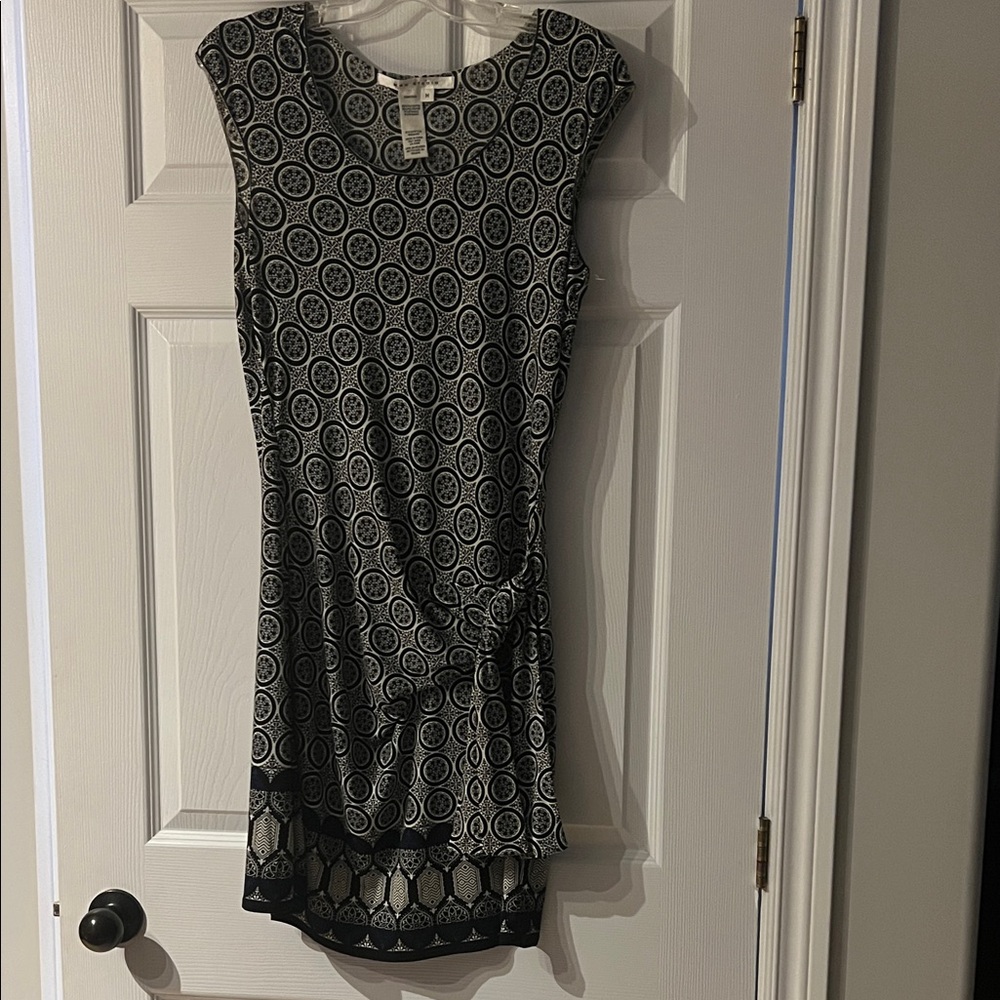 Max Studio Black and White Geometric Mini Dress